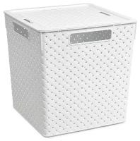 Набор коробок Береста 23л 2 шт / корзина контейнер для хранения вещей / ящик пластиковый с крышкой, цвет белый