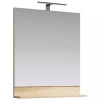 Зеркало для ванной AQWELLA Фостер 70 см с светильником, цвет дуб сонома FOS0207DS