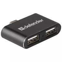 USB-концентратор Defender Quadro Dual (83207), разъемов: 2