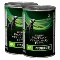 Purina Pro Plan Veterinary Diets HA Консервированный корм собак при аллергии, растительный белок 2 x 400 г