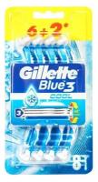 Набор одноразовых станков для бритья Gillette Blue3 cool, бритва для мужчин 8 шт. с 3 лезвиями в кассете