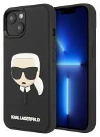 Karl Lagerfed Чехол Lagerfeld 3D Rubber Karl's head Hard для iPhone 14, черный