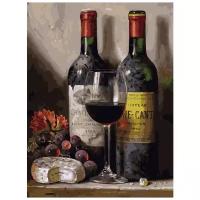 Картина по номерам Белоснежка «Вино, сыр и виноград» (холст на подрамнике, 40х30 см)