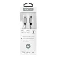 Кабель Qumo USB Type-C - Lightning (MFI Nylon+metal), 1 м, space grey