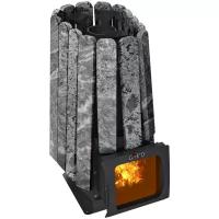 Дровяная банная печь Grill'D Cometa Vega 350 Short Window Max, Stone (Серпентинит)