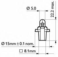 Лампа накаливания 12V 2W BAX8,3S/1,5 BLUE PHILIPS 12602CP