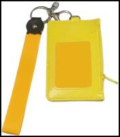 Бейдж для офиса картхолдер чехол для карт бейджик кошелек визитница для пропуска / проездного на ленте, 7х11 см, бейдж для офиса желтый