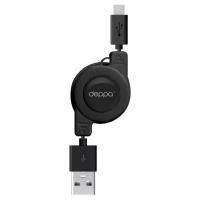 DEPPA 72102 дата-кабель DEPPA USB-MICROUSB С автосмоткой, 0,8 М, черный DEPPA 72102