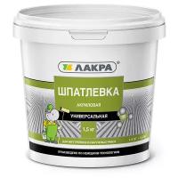 Шпатлевка Лакра акриловая универсальная, белый, 1.5 кг