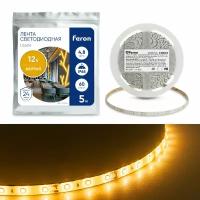 Cветодиодная LED лента Feron LS604, 60SMD(2835)/м 4.8Вт/м 5м IP65 12V желтый, 27674