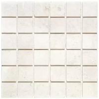 Мозаичная плитка из мрамора Natural Mosaic M030-48T-(Crema-Marfil-Extra) бежевый светлый квадрат матовый