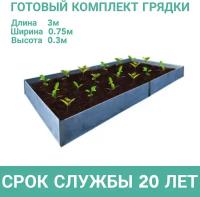 Готовый комплект грядки в теплицу, высокая грядка 150x75x30см