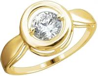 Кольцо помолвочное Эстет 01К1312989 желтое золото, 585 проба, фианит, размер 17.5