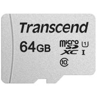 Карта памяти Transcend microSD 64 ГБ Class 10, V30, A1, UHS-I U1, R/W 100/25 МБ/с, 1 шт., серебристый