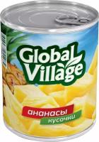 Ананасы Global Village кусочки в сиропе, 580мл