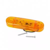 Фонарь габаритный 9-ти диодный 4364 LED (желтый) короткий 12-24V мигающий (2шт)