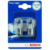 Комплект ламп накаливания блистер 2шт P21/5W 12V 21/5W BAY15d Pure Light (стандартные характеристики) BOSCH 1987301016