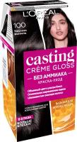 L'Oreal Paris Casting Creme Gloss стойкая краска-уход для волос, 100 черная ваниль