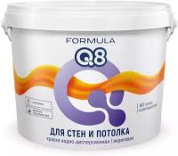 Краска для стен и потолка водно-дисперсионная Formula Q8, матовая, белая, 5 кг