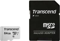 Флеш карта Micro SecureDigital 64Gb Transcend Class 10 TS64GUSD300S-A {MicroSDXC Class 10 UHS-I, SD adapter}