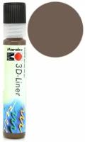 Контур Maraby 3D Liner с объемным эффектом, цвет - коричневый #646, 25 мл, на бумаге, стекле, ткани (с максимальным содержанием синтетики 20 %)