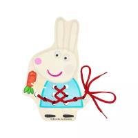 Развивающая игрушка Alatoys Кролик Ребекка (ШН58), бежевый/голубой