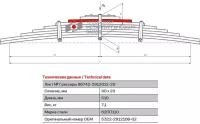 Лист №8 Рессора задняя для грузовиков производства ПАО КамАЗ 65115, 43118 11 листов