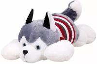 Мягкая игрушка для детей плюшевая собака Хаски, длина 45 см, 1040-9-186