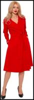 Платье-пиджак ONateJ, креп, повседневное, полуприлегающее, миди, карманы, размер 52-54, красный