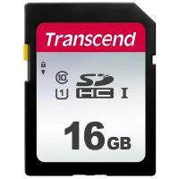 Карта памяти Transcend SD 16 ГБ Class 10, V10, UHS Class 1, R/W 95/10 МБ/с, 1 шт., серебристый