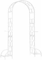 Арка садовая металлическая для растений (для сада) Тюльпан разборная с чашами для горшков белая 240х170х40см