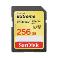 Карта памяти SanDisk SDXC 256 ГБ Class 10, V30, A1, UHS Class 3, R/W 150/60 МБ/с, 1 шт., черный