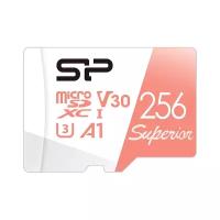 Карта памяти Silicon Power microSDXC 256 ГБ Class 10, V30, A1, UHS-I U3, R/W 100/80 МБ/с, разноцветный