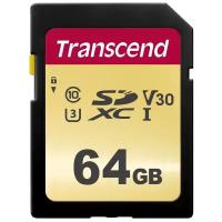 Карта памяти Transcend UHS-I U3 SD card 64GB (TS64GSDC500S)