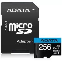 Карта памяти MICRO SDXC 256GB W/AD. AUSDX256GUICL10A1-RA1