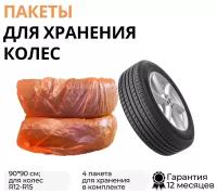 Чехлы для колес автомобиля R12-R15, 90х90 см, 4 шт, ТОП авто (TOPAUTO), ПК1504