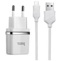 Сетевое зарядное устройство HOCO C11 Smart 1xUSB с Кабелем USB - Micro, 1A, 5W, белый