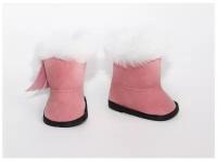 Обувь для кукол, Сапожки 7 см для кукол и пупсов выше 45 см, светло-розовый
