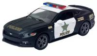 Машинка металлическая Kinsmart 1:38 2015 Ford Mustang GT Police KT5386DP инерционная, двери открываются / Черный