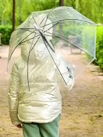 Зонт детский для мальчика, зонтик прозрачный для девочки 1084A, прозрачный