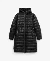 Пальто демисезонное на искусственном пуху черное Gulliver, для девочек, размер 170, мод. 223GSGC4503