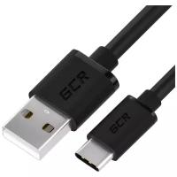 Кабель GCR USB - USB Type-C (GCR-UCQC2), 0.25 м, 1 шт., черный