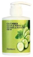 Крем для тела массажный очищающий с экстрактом огурца DEOPROCE Cucumber Clean & White Cleansing & Massage Cream (430мл)