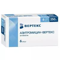 Азитромицин капс., 250 мг, 6 шт