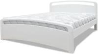 Кровать Бали Lux из сосны, спальное место (ШхД): 90x200, цвет: белая эмаль
