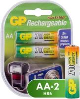 Аккумулятор Ni-Mh 2700 мА·ч 1.2 В GP Rechargeable 2700 Series AA, в упаковке: 2 шт
