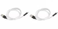 Комплект кабелей USB HOCO X21 Silicone для Micro USB, 2.0А, длина 1.0м, белый (2 шт)