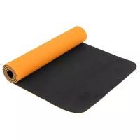 Коврик Sangh, для йоги, размер 183 х 61 х 0,6 см, двухцветный, цвет оранжевый, черный