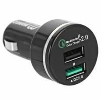 Автомобильное зарядное устройство Mango Device Quick Charge 2.0 (black, 2 USB car charger)