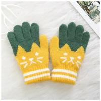 Перчатки, демисезон/зима, размер 16, зеленый, желтый
